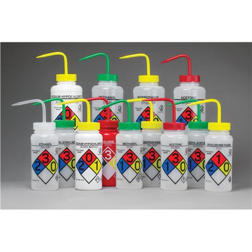 RighttoKnow, SafetyVented Wash Bottles with GHS Labeling