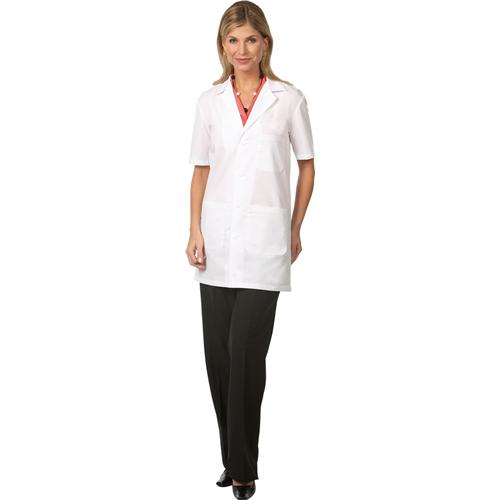 Worklon Unisex Short Sleeve Lab Coat, White, Pharmacy