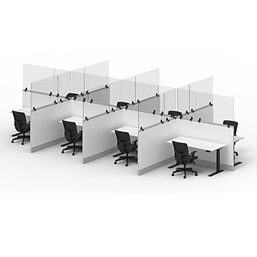 Clear Acrylic Divider with 3 Divider Wall Top Clamps