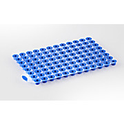 Cap Mat for PCR Plates, 96 individual caps in sheet format, blue TPE, pierceable, 50 mats per case