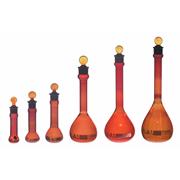 Class A Volumetric Heavy Duty/Wide Mouth Amber Flasks with Glass Stopper