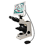 Compound Biological Trinocular Digital Microscope with Camera and Software (2.0MP), Touch Screen LCD and Infinite Optical System