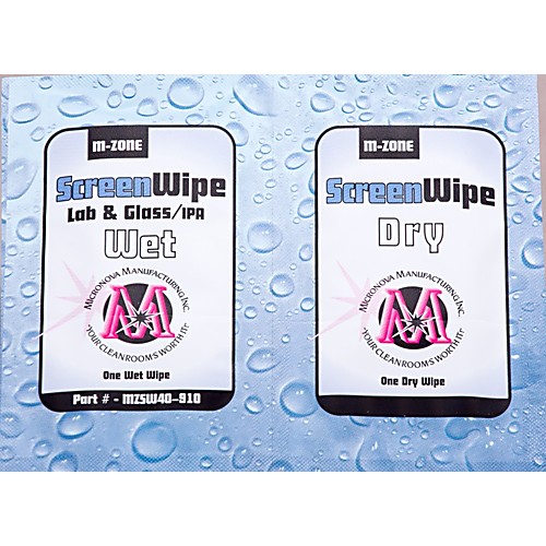 Micronova™ MZone ScreenWipe, Wet and Dry Dual Pack, 200/case