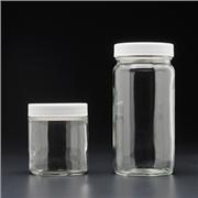 Clear Glass Straight Sided Wide Mouth Jars - Short & Tall, PTFE Lined, Precleaned
