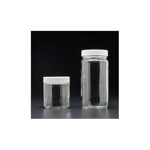 Clear Glass Straight Sided Wide Mouth Jars Short & Tall, PTFE Lined