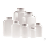 Natural HDPE Wide Mouth Oblong Bottle with White Polypropylene Unlined Caps