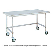 Metro HD Super Stainless Steel Mobile Worktable with Bottom 3-Sided Frame