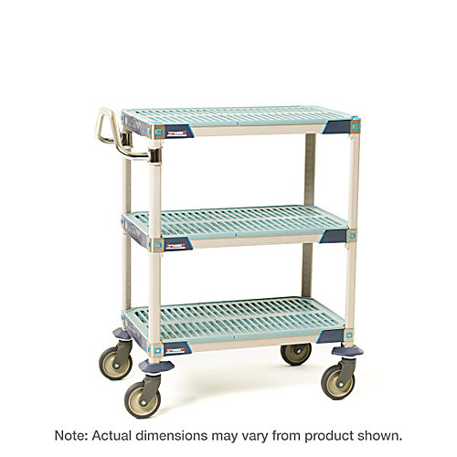 MetroMax i 3Shelf Industrial Plastic Shelving Utility Cart, 24" x 36