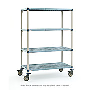 MetroMax Q 4-Shelf Industrial Plastic Shelving Mobile Cart