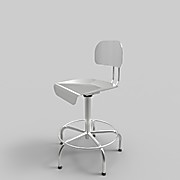 Casters Thomas Scientific 1179X60EA Thomas ECOM PMBCH-RT-T0-A0-RC Polyurethane Medium Bench Height Chair with Round Tube Base and without Tilt/Arm 