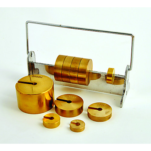 12 Weights United Scientific Supplies United Scientific WHST12 Brass//Aluminum Deluxe Slotted Weight Set with Rack