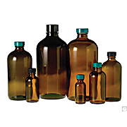 Amber Boston Round Bottles with Phenolic F217 & PTFE Lined Cap