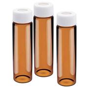 Amber Screw Thread Vials with Attached Caps