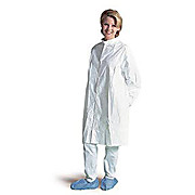 Tyvek® IsoClean® Frocks with Serged Seams & High Mandarin Collar with Snap