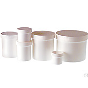 White Polypropylene Jar with White Polypropylene Unlined Caps