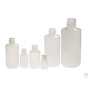 Natural HDPE Narrow Mouth Lab Style Bottle with Natural PP Linerless Caps