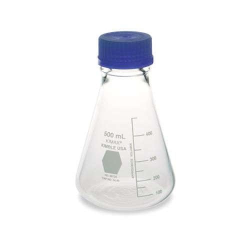 Erlenmeyer Flasks, Plastic Safety Coated, with Screw Cap