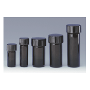 Nextgen™ V-Vials, Amber Non-Graduated Glass With Solid Top Black Phenolic Caps