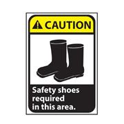 Safety Shoes Required Area Caution Sign