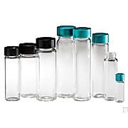 Clear Borosilicate Sample Vials with Green PP Hole Cap & PTFE/Silicone Septa