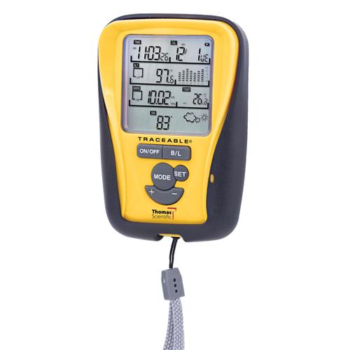 8.85-32.45 Hg 0.01 Hg Resolution 8.85-32.45 Hg 0.01 Hg Resolution Thomas Scientific 4198 14 to 140 degree F 23 hrs Stopwatch 1 sec Thomas Traceable Hand Held Digital Barometer 8.85-32.45 Hg 0.01 Hg Resolution 8.85-32.45 Hg 0.01 Hg Resolution Thomas Scientific 4198 14 to 140 degree F 23 hrs Stopwatch 1 sec Thomas Traceable Hand Held Digital Barometer