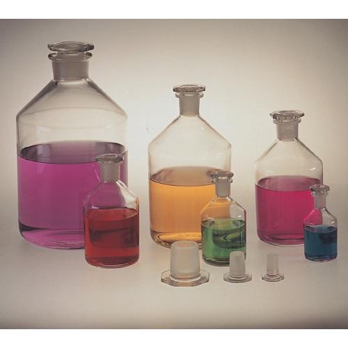 Clear Ground Glass Narrow Mouth Stoppered Bottles