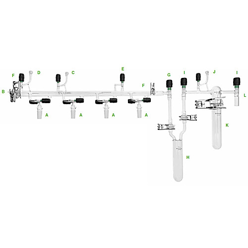 Vacuum/Inert Lines, 4Ports, Okuda, Airfree®, Schlenk Line