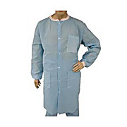 EPIC Spunbonded-Meltblown Polypropylene (SMS) Heavyweight Labcoat, 3 Pockets, Knit Wrists and Collar, Blue, 7X-Large