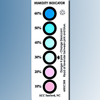 10 Card Pack 30-50/% 3 Spot Humidity Indicator Cards