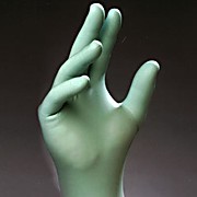 TN1200G Powder Free Nitrile Cleanroom Long Length Gloves, Green, Class 10